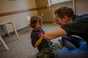 child receiving speech therapy